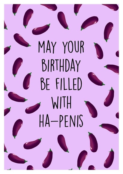 egg plant emoji Valentines Day Card 45899 created by Poppy & Mabel