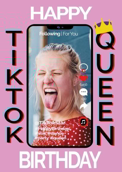 tiktok queen Birthday Personalised Photo Card 13102 created by ShortRound888