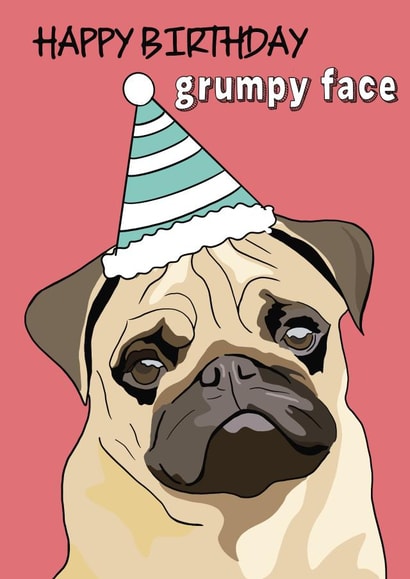 pug cute Birthday Card 18845 created by Sara Fortune