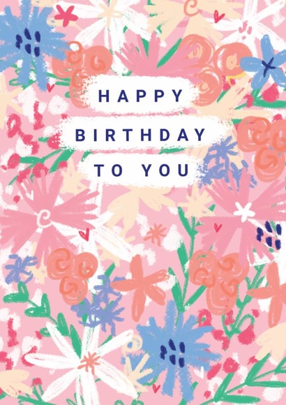 Floral Happy Birthday card created by Little Mono