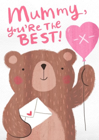 Cute Bear Card - For Mummy - Best Mum created by Dalia Clark Design