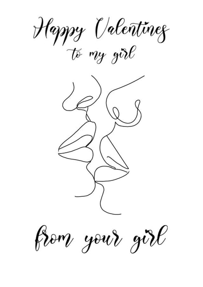 gay lesbian Valentines Day Card 17552 created by HappyHippyPrints