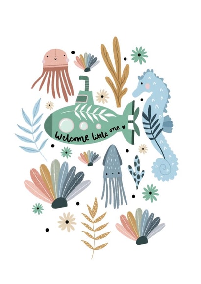 Under the sea newborn card created by Printed Picnic