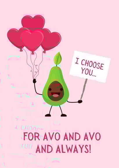 avocado food Valentines Day Card 47204 created by CattleShed