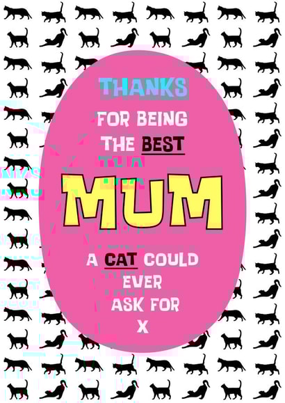 Best Cat Mum Thank You Card created by Adam Regester