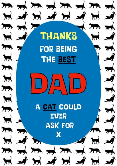 Best Cat Dad Thank You Card created by Adam Regester