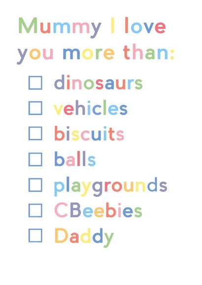 Tick the boxes to tell Mummy how much you love her! created by JosieOnTheRun