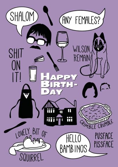 Friday night dinner nightdinner Birthday Card 20225 created by Good Goose Designs