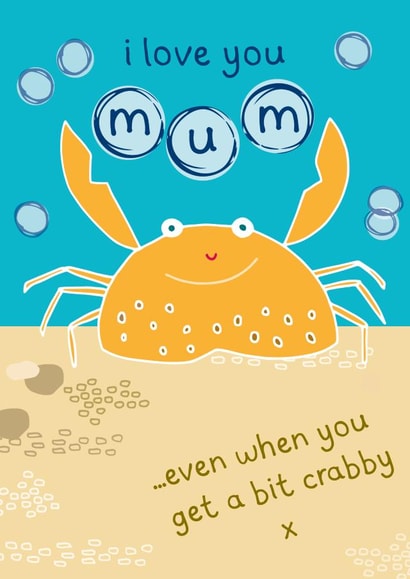 Cute Crab Card for Mum created by Jennie Moore