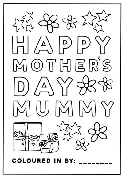 Mother's day childrens colouring in card created by Hot Dog greetings