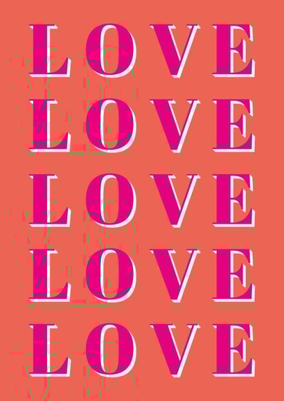 Love typography Valentines Day Card 46604 created by ER