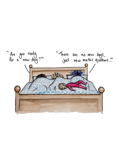 bed sleeping Mothers Day Card 43418 created by I am Spinks Art