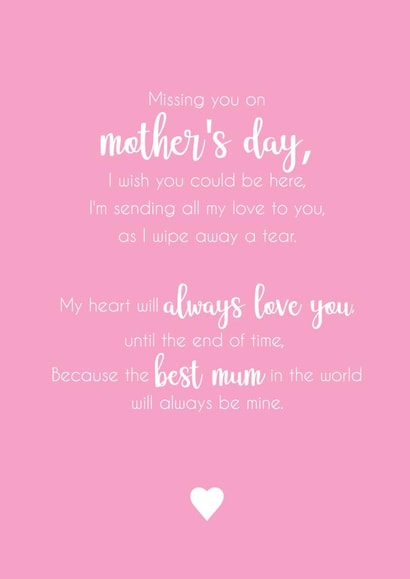 loss miss you Mothers Day Card 39563 created by Kimberley dobison