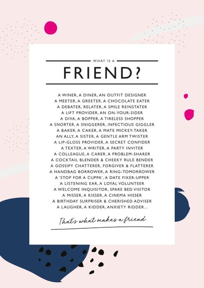 Heartfelt Birthday/Love & Friendship Card - For Friend - Poem created by Joanna Miller