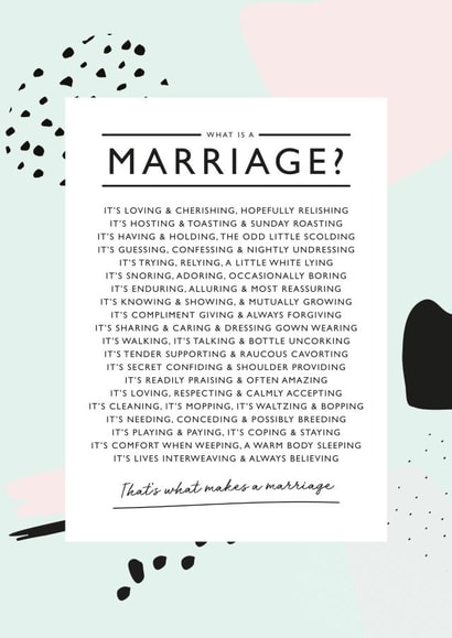 Marriage advise - pastel colours and black text created by Joanna Miller