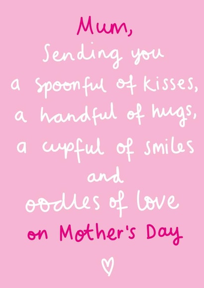 spoonful of kisses handful of hugs Mothers Day Card 1450 created by Megan Claire