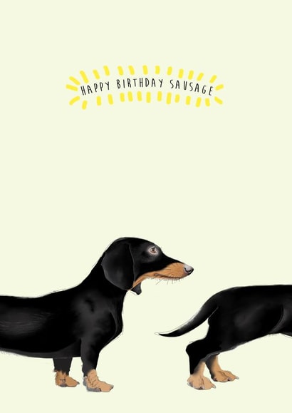 Sausage Dog Birthday Card created by Kate Daniels Design