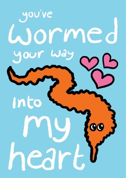 worm heart Valentines Day Card 41831 created by Chess Pearson