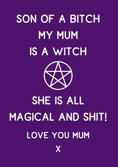 witch witchcraft Mothers Day Card 45140 created by Cheeky Witch®