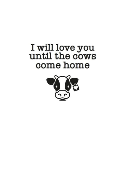 Cows Farming Valentines Day Card 19628 created by Blossom Paper Co