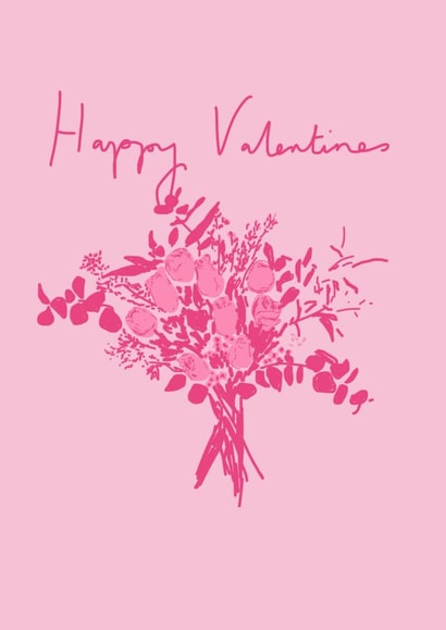 bouquet flowers Valentines Day Card 16919 created by Lucy McCabe