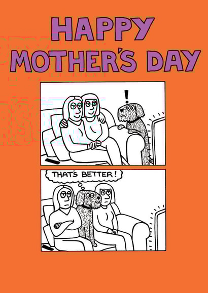 rupertfawcett LGBTQ+ Mothers Day Card 1985 created by Off The Leash Cartoons by Rupert Fawcett