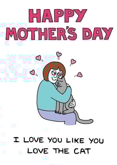 cat kitten Mothers Day Card 1835 created by On The Prowl Cat Cartoons