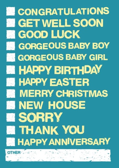 tickbox check list Get Well Card 18904 created by @alocalradgie