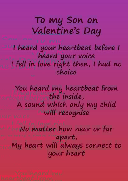 son heartbeat Valentines Day Card 45588 created by Dear Evelyn