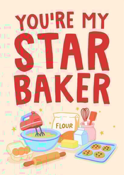 You're My Star Baker - Cute Card for Baking Queen - Love And Friendship created by Studio Doodles