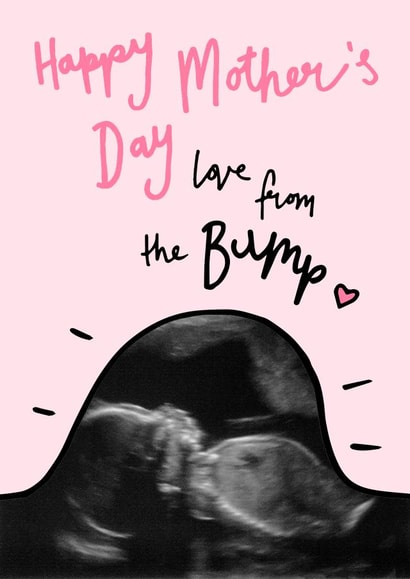 bump baby Mothers Day Personalised Photo Card 11760 created by Oops a doodle