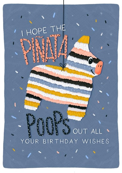 pinata poop Birthday Card 4318 created by Claire Lefevre