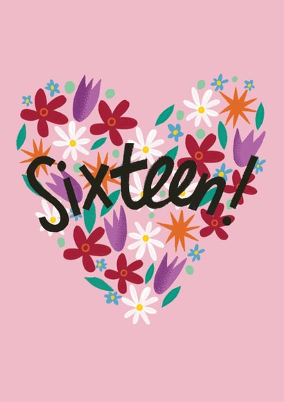 sixteen sixteenth Birthday Card 17414 created by @AimeeStevens.Design