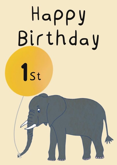 1st first Birthday Card 21585 created by Laura Faye Draws 