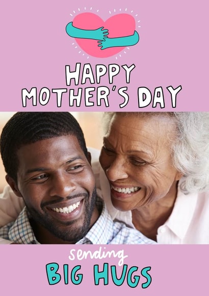 Cute Personalised Mothers Day Card / Photo Card - Happy Mother's Day Sending Big Hugs created by Angela Chick