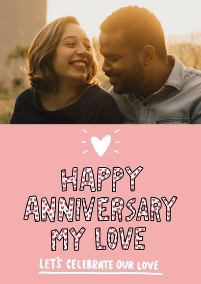 Celebrate love Anniversary Personalised Photo Card 1532 created by Angela Chick