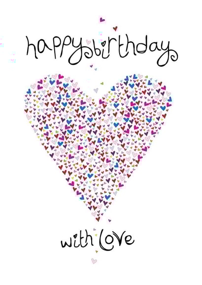 hearts with love Birthday Card 21549 created by Lush Stuff