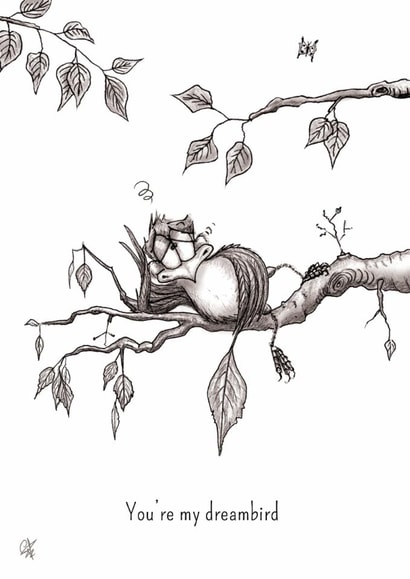 branch bird Thinking of you Card 1283 created by Catherine Flynn