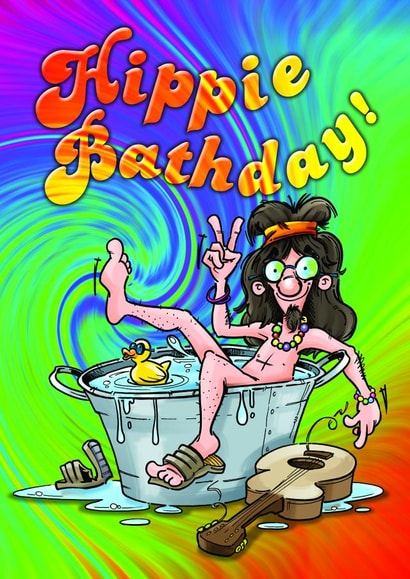 male hippie Birthday Card 21624 created by Scribbles