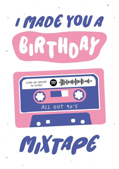 mixtape birthday Birthday Card 4505 created by Joyful Joyful