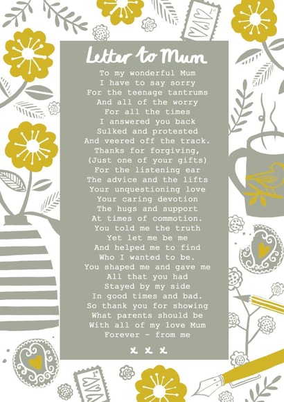 letter to mum mum Mothers Day Card 8711 created by Joanna Miller