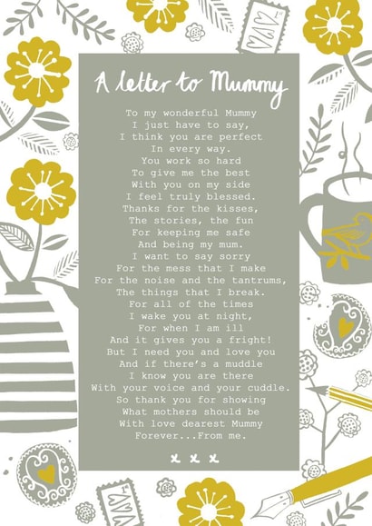 a letter to mummy mummy Mothers Day Card 31173 created by Joanna Miller