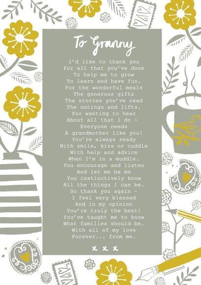 Heartfelt Mothers Day Card - Granny - Letter created by Joanna Miller