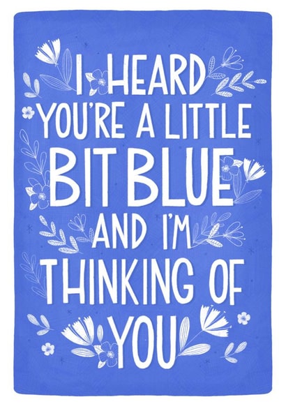 flowers leaves Thinking of you Card 4354 created by Claire Lefevre