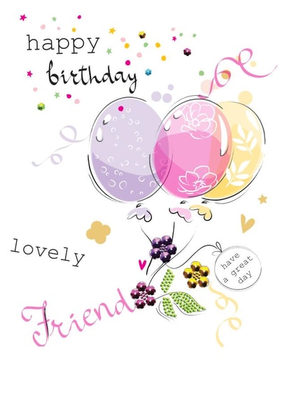 Friend Balloons and Confetti Birthday Card created by SABIVO Design by Sabina