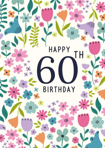 Pretty floral 60th Birthday card created by Sarah Corcoran 