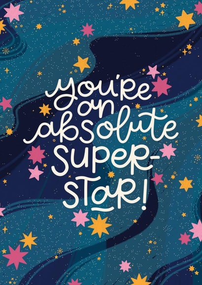 Absolute Superstar - Star Patterned Thank You Card created by Nyassa Hinde