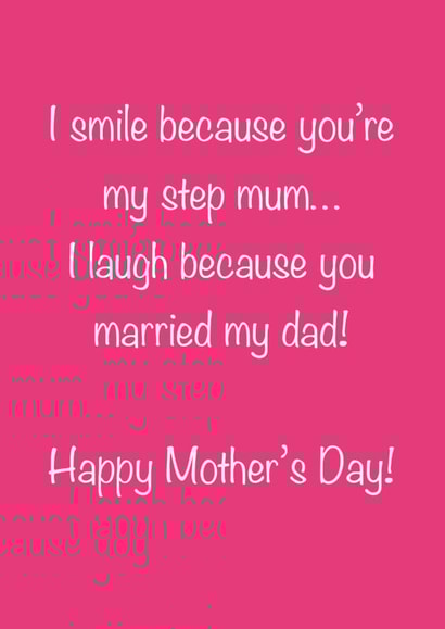 FUNNY MOTHER'S DAY CARD FOR STEP MUM created by Fee Fee