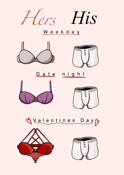 his hers Valentines Day Card 21221 created by Lipstick & Moustaches