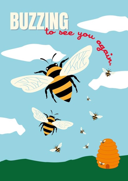 Buzzing to see you again card created by Cox a Doodle Doo
